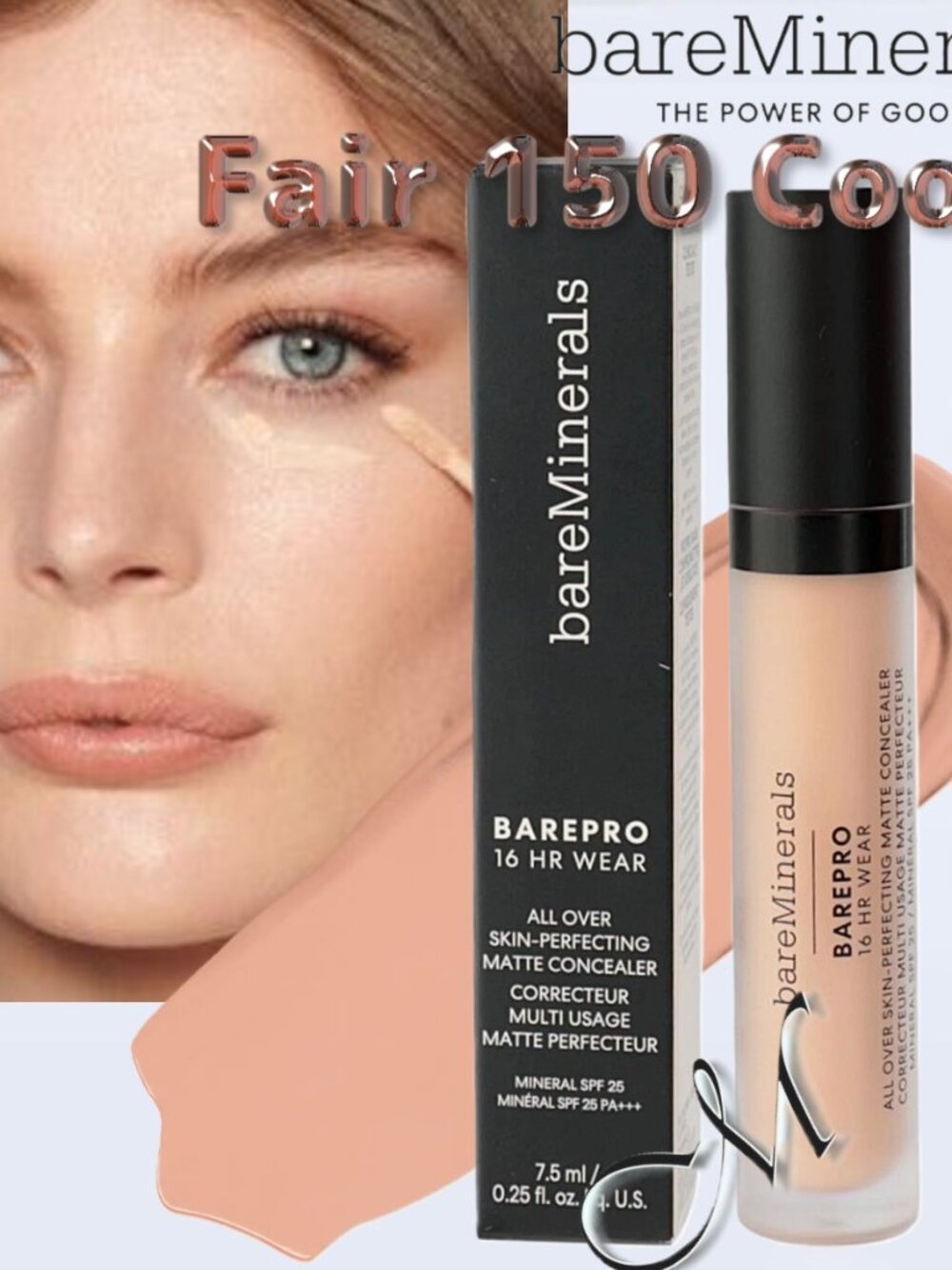 bareMinerals BAREPRO 16 Hr Wear All-Over Matte Concealer SPF 25 ~ Fair 150 Cool